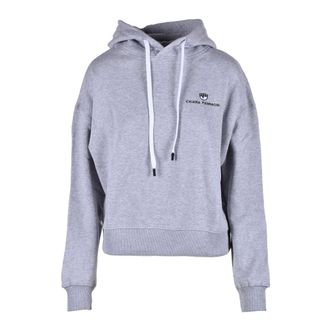 Chiara Ferragni Hoodies, female, Gray, Size: M Cotton Sweatshirt - Model: Felpa