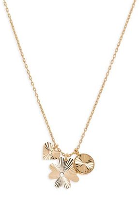 Madewell Engine Turned Cluster Charm Necklace in Antique Gold at Nordstrom