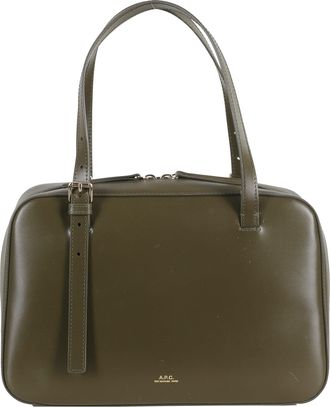 A.P.C. Green Sac Virginie Box Double-Handle Polyurethane Mini Bag