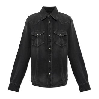 Diesel De-Waves Shirt - Dames - Blouses & Shirts - Zwart - Maat: 2XS Katoen