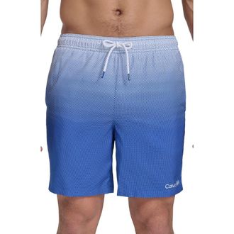 Calvin Klein Core Volley Gradient Dot Swim Trunks in Blue at Nordstrom Rack, Size X-Large