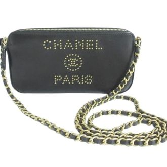 Chanel Pre-owned Vintage Schoudertas - Dames - Pre-owned - Zwart - Maat: ONE Size Leer