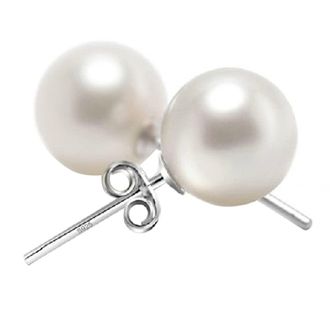 Generic Sterling Silver Earrings Womens Womens Round Pearl Stud Earrings Beads Earrings Creative and Exquisite Workmanship Dexterous and Professional