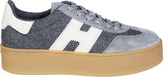 Hogan H698 Allacciato H Textured Grey Fabric Sneakers