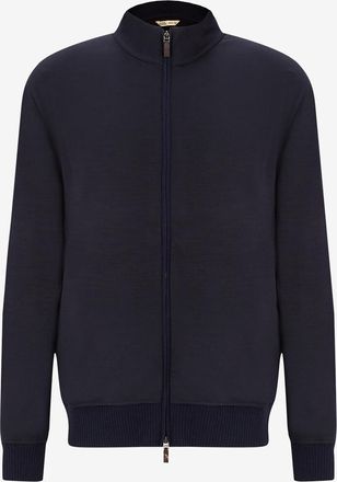 Maurizio Baldassari Wollcardigan mit Stehkragen und Reissverschluss