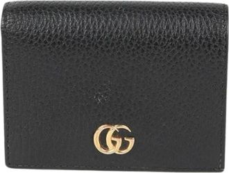 Gucci Pre-owned Wallets, female, Black, Size: ONE SIZE Pre-owned GG Marmont Card Case Wallet