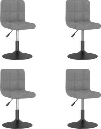 vidaXL Sillas De Comedor Giratorias 4 Uds De Terciopelo Gris Claro Vidaxl