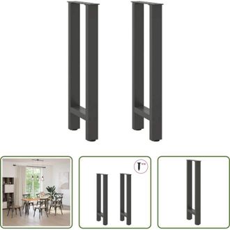 vidaXL vidaXL Tavolo consolle - Gambe per tavolo consolle antracite 2 pz 28x(72-73) cm in acciaio