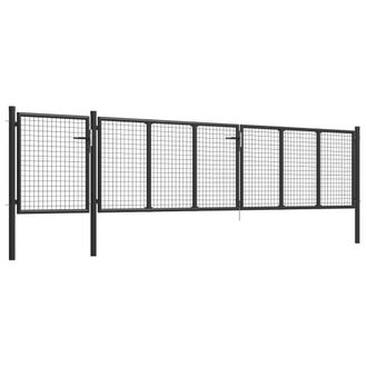 Berkfield Home Garden Gate Steel 500x75 cm Anthracite in Black