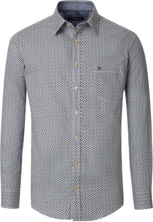 Casamoda Casa Moda overhemd donkerblauw printje borstzak katoen