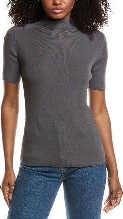 Lafayette 148 New York Ribbed Stand Collar Sweater