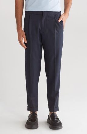 Reiss Brighton Pleated Relaxed Taper Pants in Navy at Nordstrom, Size 30