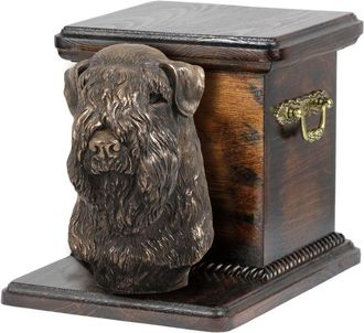 OEM Irish Soft Coat Wheaten Terrier, Wheaten Terrier - Urna Para Cenizas De Perro Con Estatuilla, Elegante Urna Para Perro, Urna &Uacute;nica Con Busto De Perro 