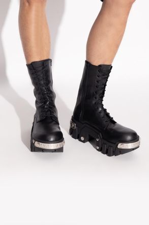 Balenciaga Leather Shoes Bulldozer, Mens, Black
