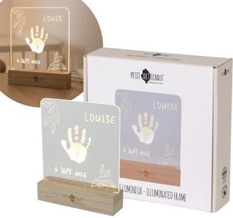 PETIT ARTICHAUT Illuminated Frame | Light-Up Handprint Keepsake with Name & Date | Newborn Gift in Beige at Nordstrom, Size 8Ft 0In X 8Ft 0In