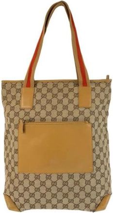 Gucci Pre-owned Tote Bags, female, Beige, Size: ONE SIZE Pre-owned GG Canvas 2way Tote Bag