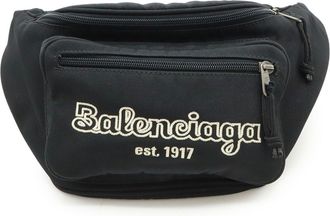 Balenciaga Black Nylon Canvas Pouch Sling Bag (Pre-Owned)