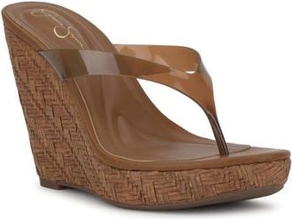 Jessica Simpson Jyseta Platform Wedge Flip Flop in Tuscan Tan at Nordstrom, Size 8.5
