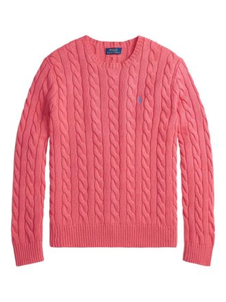 Polo Ralph Lauren cable-knit embroidered sweater - Pink