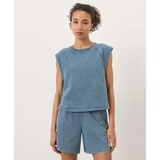 Pact Organic Cotton Weekends Raglan Muscle Tee in Washed Wedgewood Blue at Nordstrom, Size Xx-Large