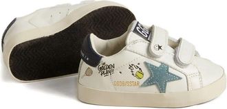 Golden Goose Baby School Nappa bovenwerk met prints Su&egrave;de sterleren hak