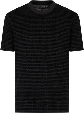 Emporio Armani Flocked Logo Lettering T-Shirt, Size Medium