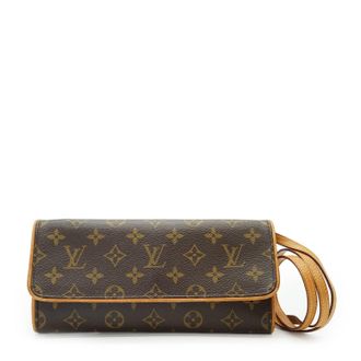 Louis Vuitton Louis Vuitton stoffen crossbodytas (tweepersoons)