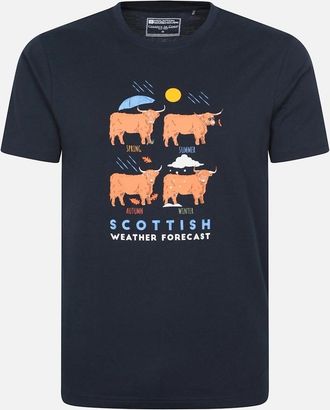 Mountain Warehouse Mens Mountain Warehouse Mens Scottish Weather Forecast Graphic T-Shirt - Navy - Size: 40