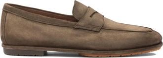 Santoni Carlo Penny Loafers - Heren - Loafers - Bruin - 41 EU - Leer - Schoenen