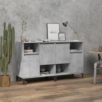 vidaXL Vidaxl - Aparadores 2 Uds Madera Contrachapada Gris Hormig&oacute;n 60x35x70 Cm