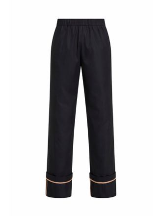 Herno Womens Trousers Cotton Gabardine Blue