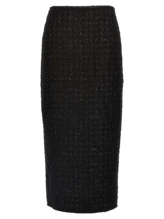 Rotate Maxi Bouclé Skirt