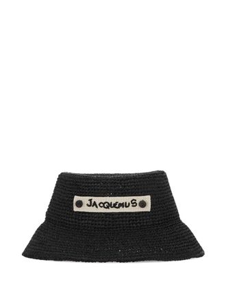 Jacquemus Black Logo Textured Bucket Hat