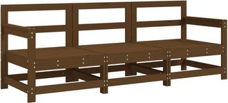 vidaXL Juego De Muebles Jard&iacute;n 3 Pzas Madera Maciza Pino Marr&oacute;n Miel Vidaxl