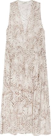 Anine Bing Mia seashell-print midi dress - women - Rayon/Cotton - S - Neutrals