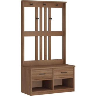 vidaXL Hall Tree sandnes 87x40x159.5cm Solid Wood Pine Vidaxl