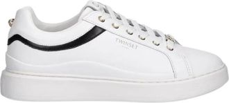 Twinset Schoenen, Dames, Wit, 37 EU, Sneakers met contrasterende inzetten