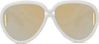 Loewe LW40132I24C Aviator White Sparkle Frame Sunglasses - White