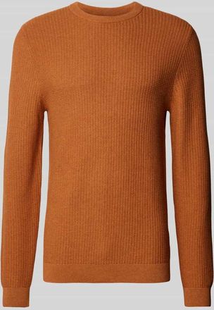 Mc Neal Strickpullover mit Strukturmuster in Cognac Melange, Gr&ouml;&szlig;e XL