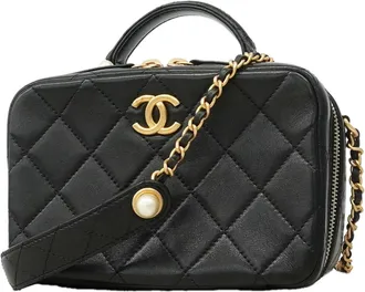 Chanel Black Leather Vanity Bag (Pre-Owned)