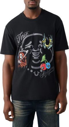 True Religion Buddha Face Cotton Graphic T-Shirt in Jet Black at Nordstrom, Size Xxx-Large