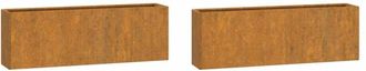 vidaXL Jardineras De Pared 2 Uds Acero Corten Oxidado 53x10x17 Cm Vidaxl