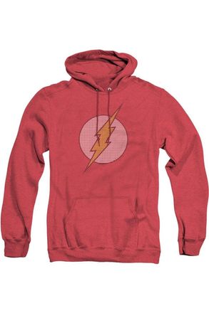 Gildan DC Comics Flash Flash Little Logos Adult Heather Hoodie / Hooded Sweatshirt