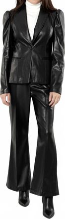 Dolce Cabo Vegan Leather Wide Crop Pants In Black