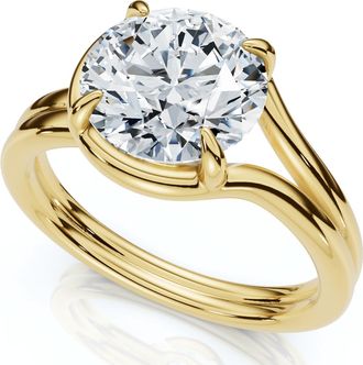 Pompeii3 Certified 2Ct Blaire Diamond Knot Solitaire Engagement RIng 14k Gold Lab Grown