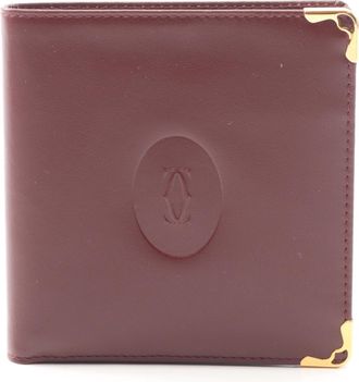 Cartier Bordeaux Leather Wallet (Bi-Fold) (Pre-Owned)