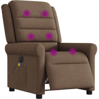 vidaXL Vidaxl - Sill&oacute;n Reclinable De Masaje El&eacute;ctrico Tela Marr&oacute;n