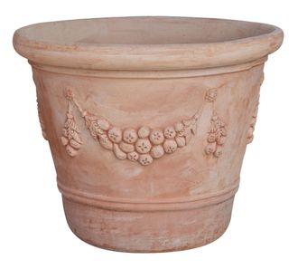 Biscottini International Jarr&oacute;n De Terracota 103x75 Cm Made In Italy Gran Jarr&oacute;n De Exterior Hecho A Mano Grandes Jarrones De Terracota Decorados