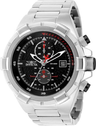 Invicta Aviator 49251 Heren Horloge - Quartz Uurwerk - Roestvrij Staal met zwarte Wijzerplaat - 50mm