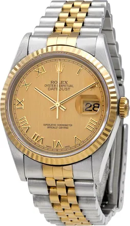 Rolex Pre-owned Rolex Datejust Automatic Champagne Dial Mens Watch 16233CRJ